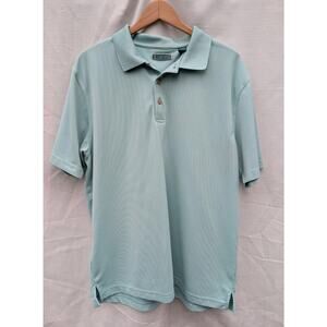 Cubavera Mens Textured Polo Sz XL Short Sleeve Essential Blue‎ Surf Golf Ribbed
